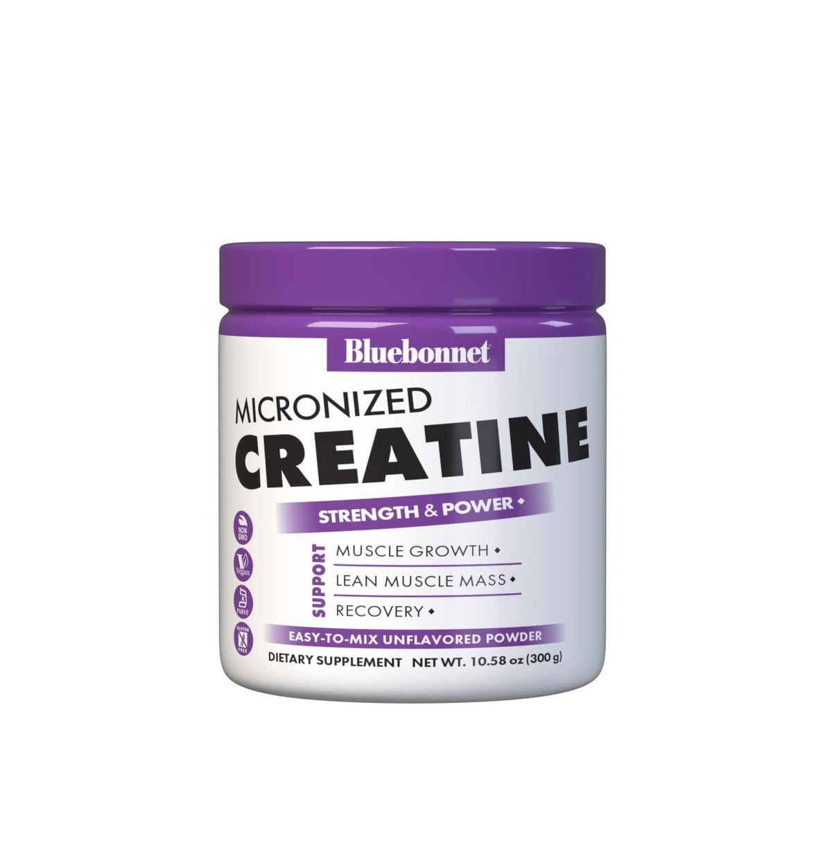 BlueBonnet Creatine Monohydrate Powder 358g front view