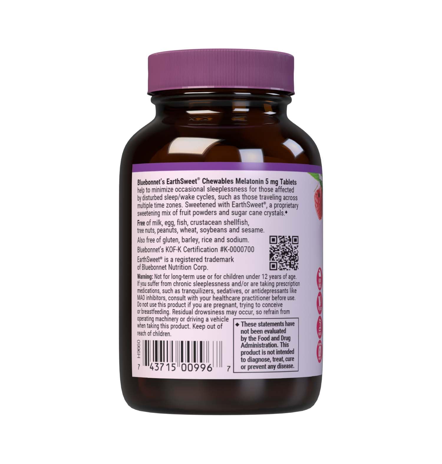 BlueBonnet EarthSweet Chewables Melatonin 5 mg tablet close-up
