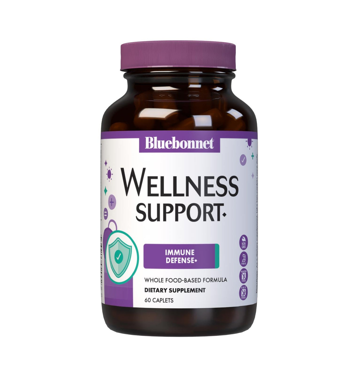 BlueBonnet Elderberry Wellness Support Caplets bottle front view