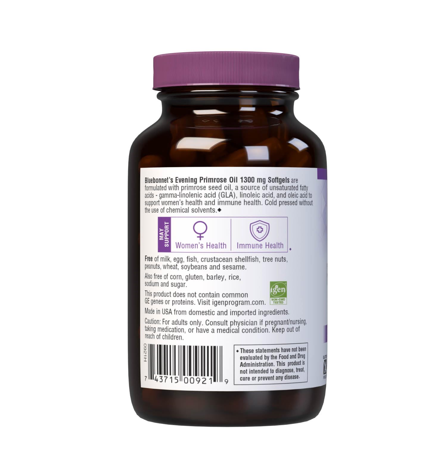 BlueBonnet Evening Primrose Oil 1300 mg Softgels packaging