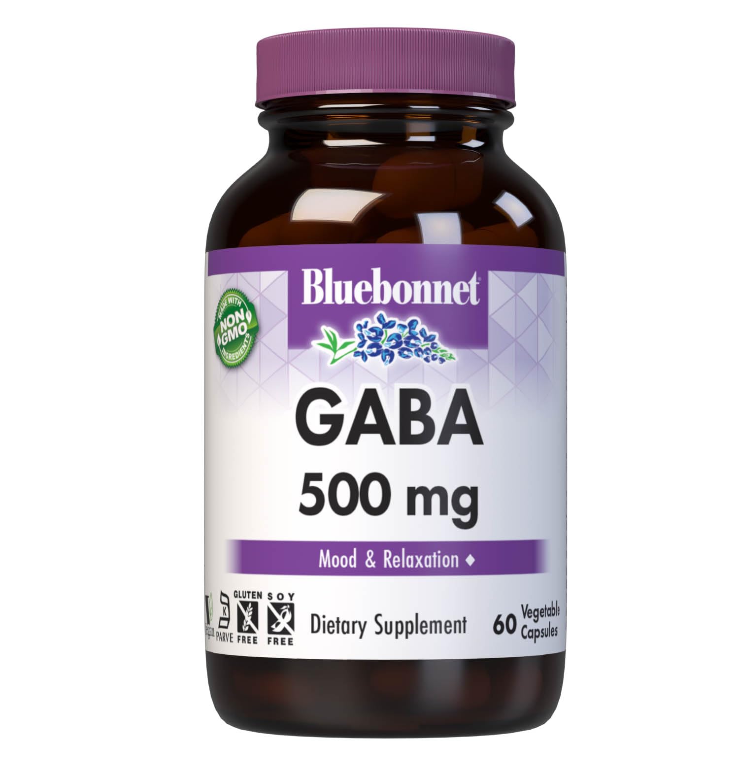 BlueBonnet GABA 500 mg Vegetable Capsules front view