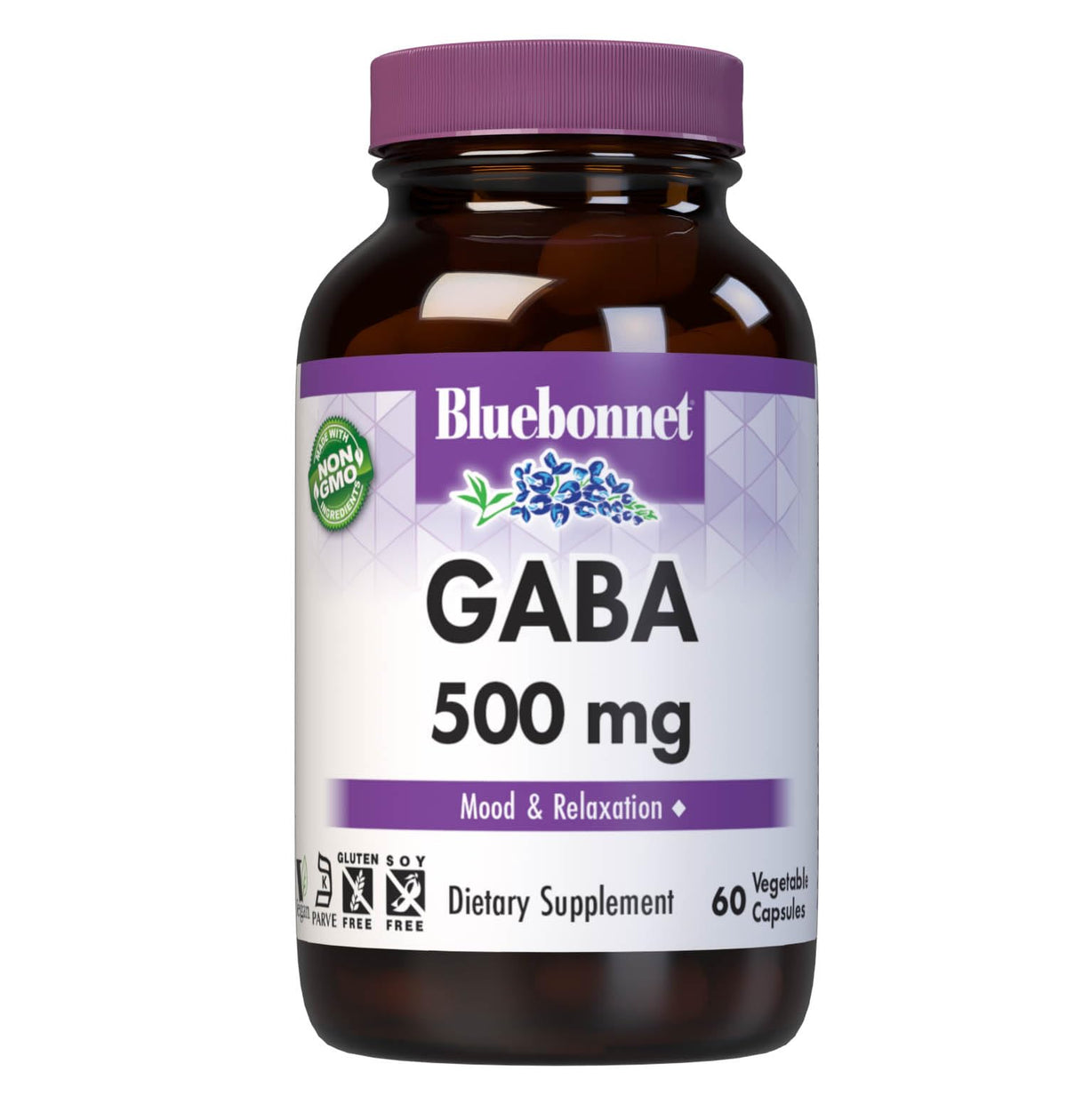 BlueBonnet GABA 500 mg Vegetable Capsules front view