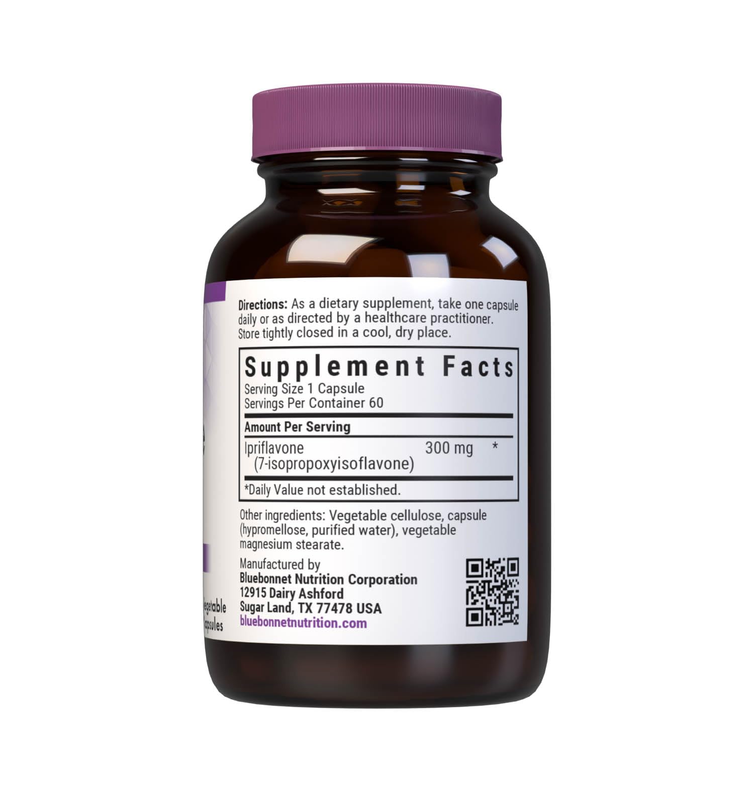 BlueBonnet Ipriflavone 300 mg Capsules side view with label
