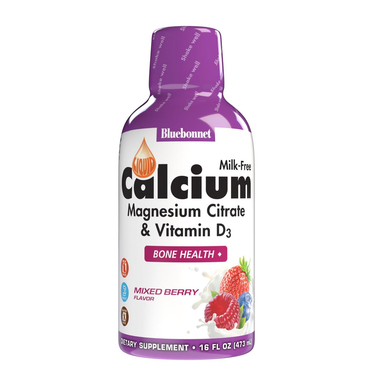 BlueBonnet Liquid Calcium Citrate 16 fl oz front view