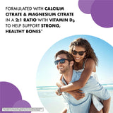 BlueBonnet Liquid Calcium Citrate bottle with a glass