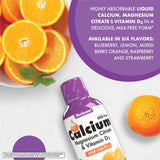 BlueBonnet Liquid Calcium Magnesium Citrate 16 fl oz side view showing dosage
