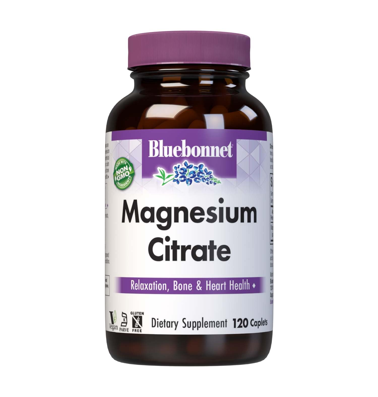 BlueBonnet Magnesium Citrate 400 mg vegetable capsules front view