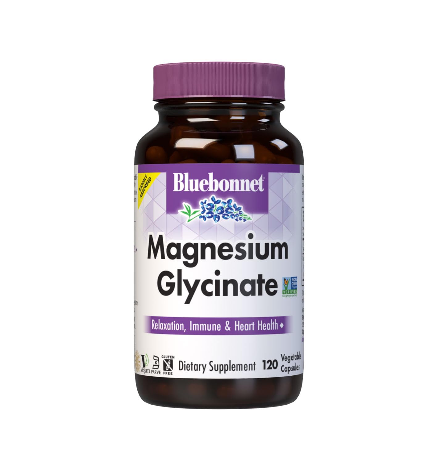BlueBonnet Magnesium Glycinate 400mg capsules front view
