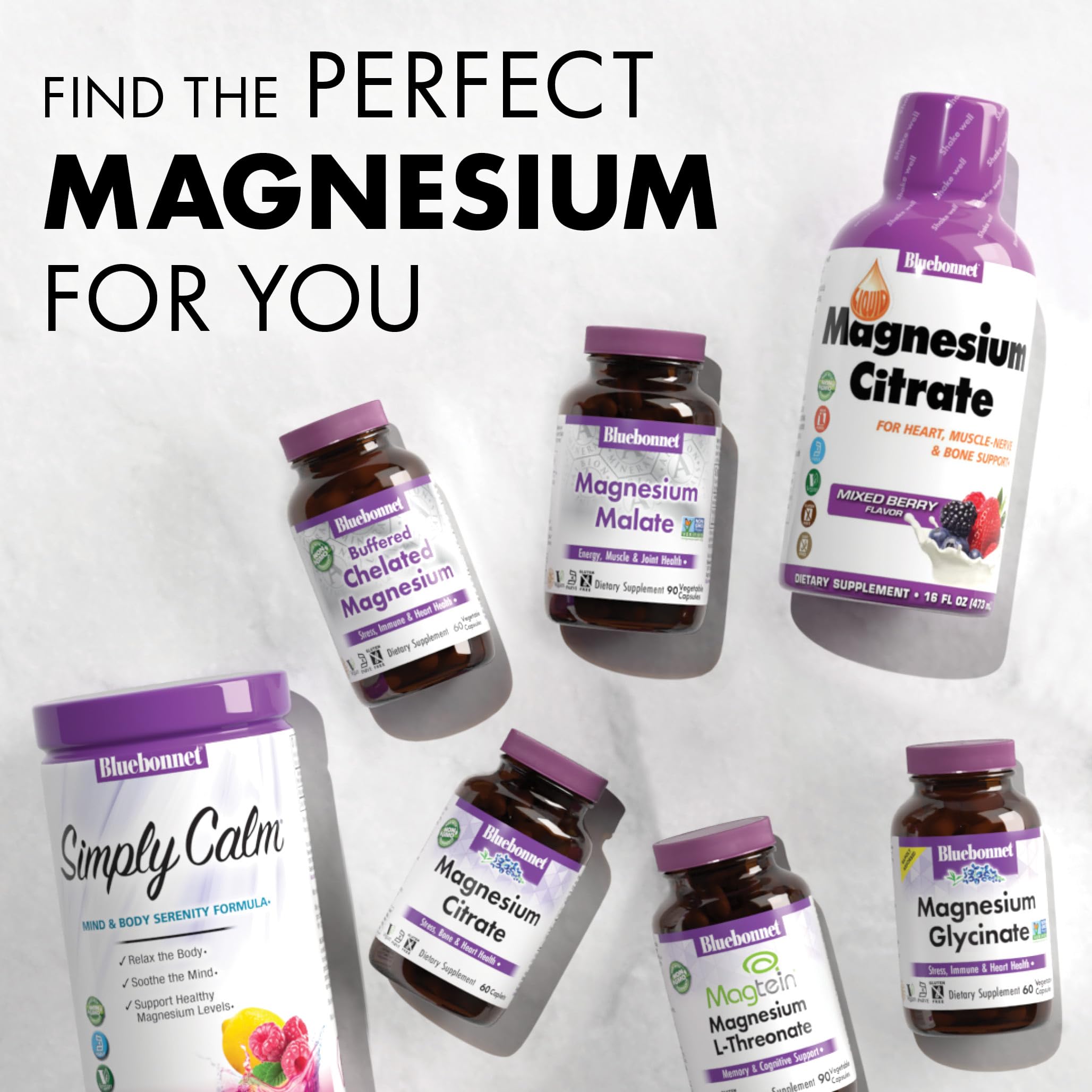 BlueBonnet Magnesium L-Threonate 144 mg capsules displayed in hand