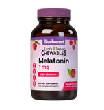 BlueBonnet Melatonin 1mg Raspberry Chewable Tablets front view