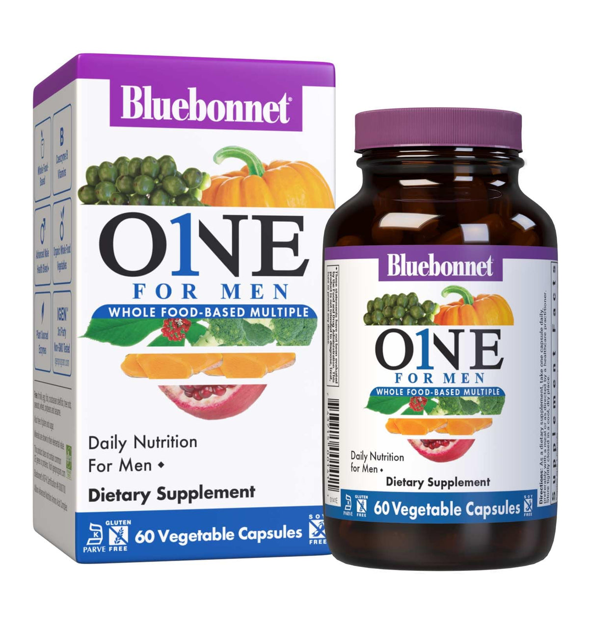 BlueBonnet Men's One Vegetable Capsules 90 Count front view