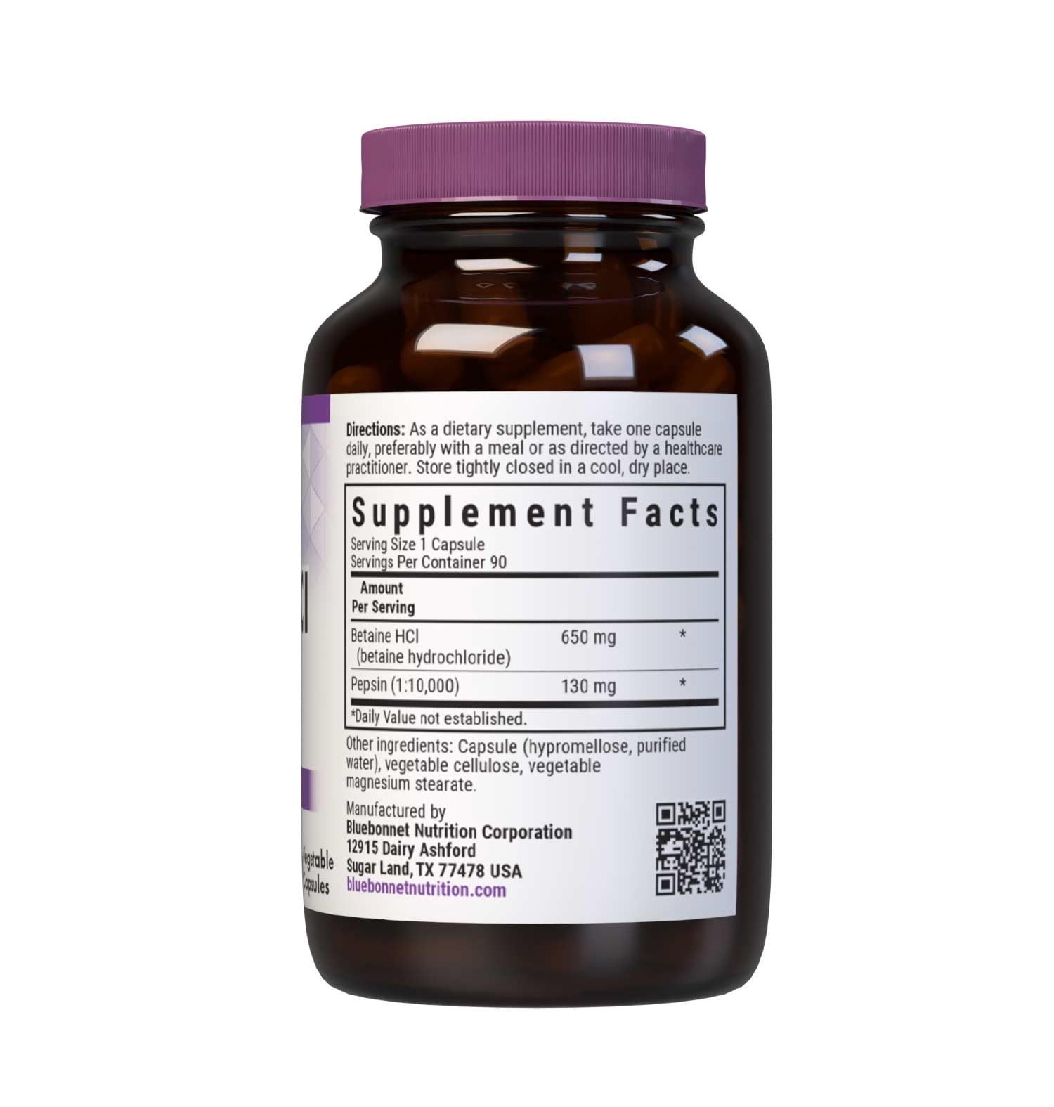 BlueBonnet Multi-Enzymes 90 Vegetable Capsules side view