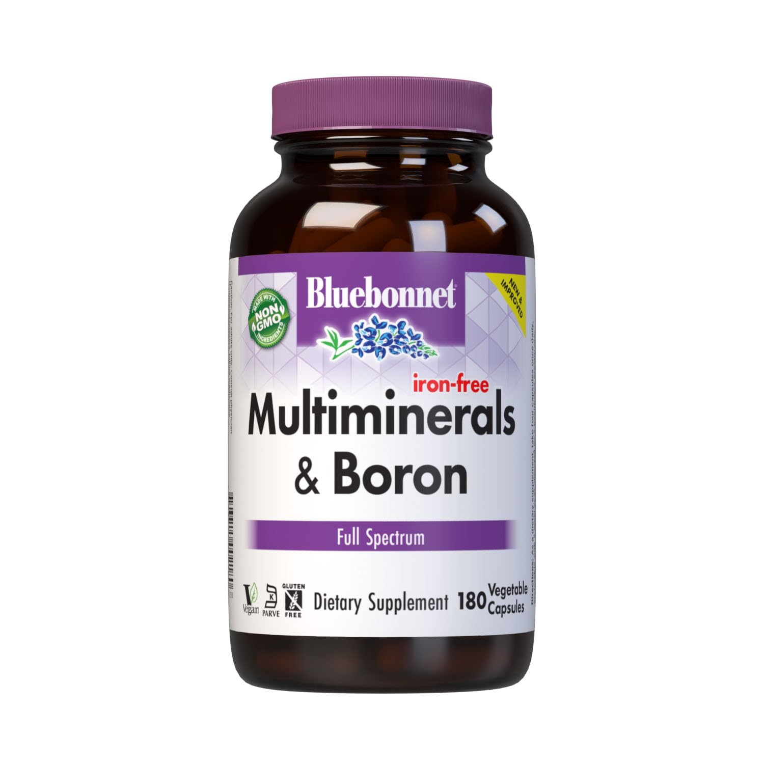 BlueBonnet Multimineral Supplement 180 vegetable capsules front view