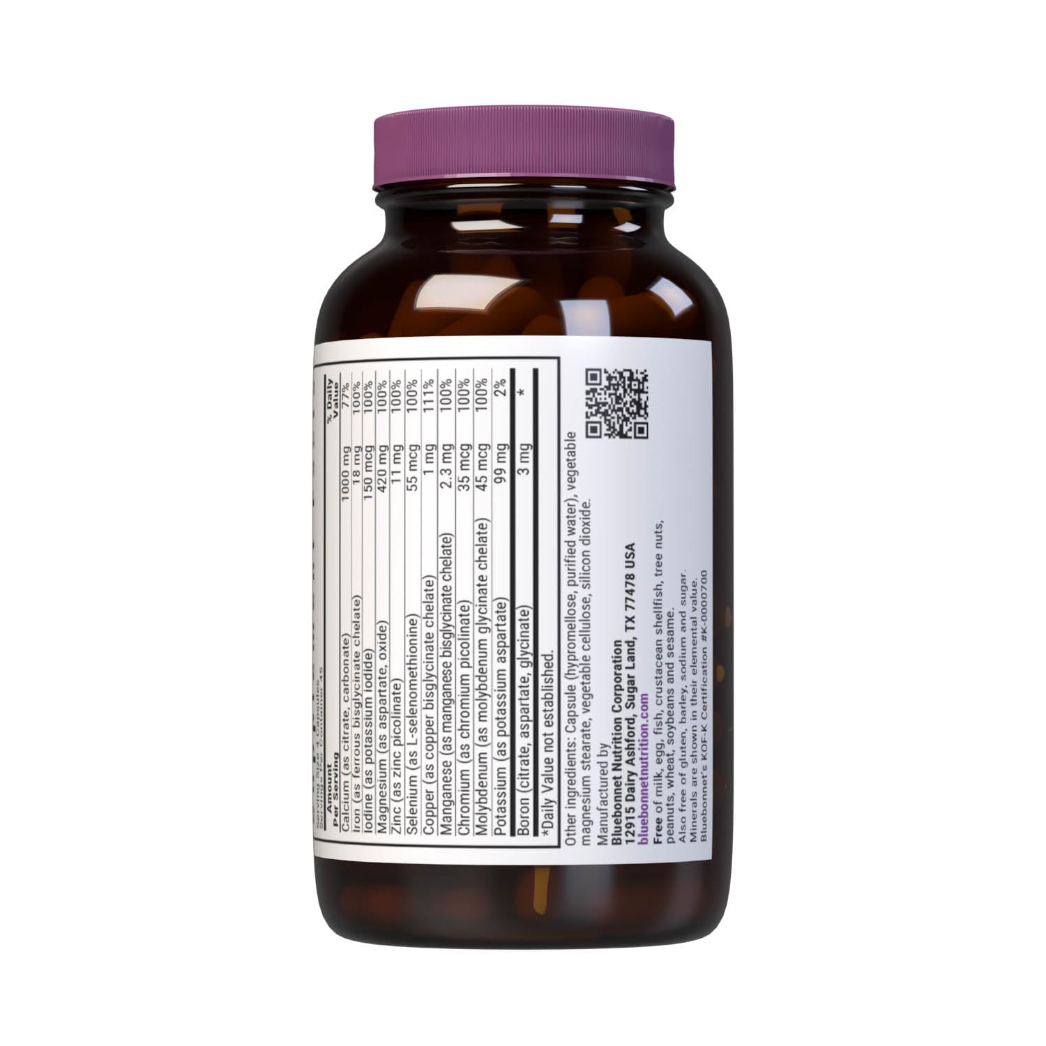 BlueBonnet Multiminerals & Boron 180 Vegetable Capsules packaging