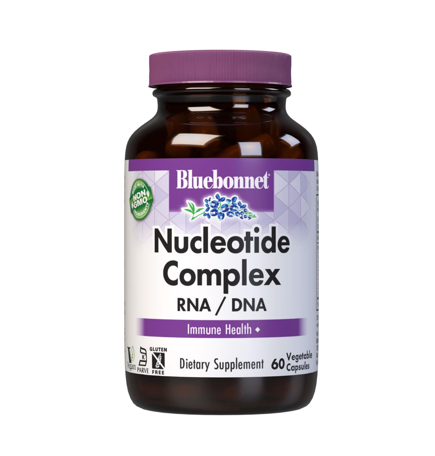 BlueBonnet Nucleotide Complex 500 mg vegetable capsules front view