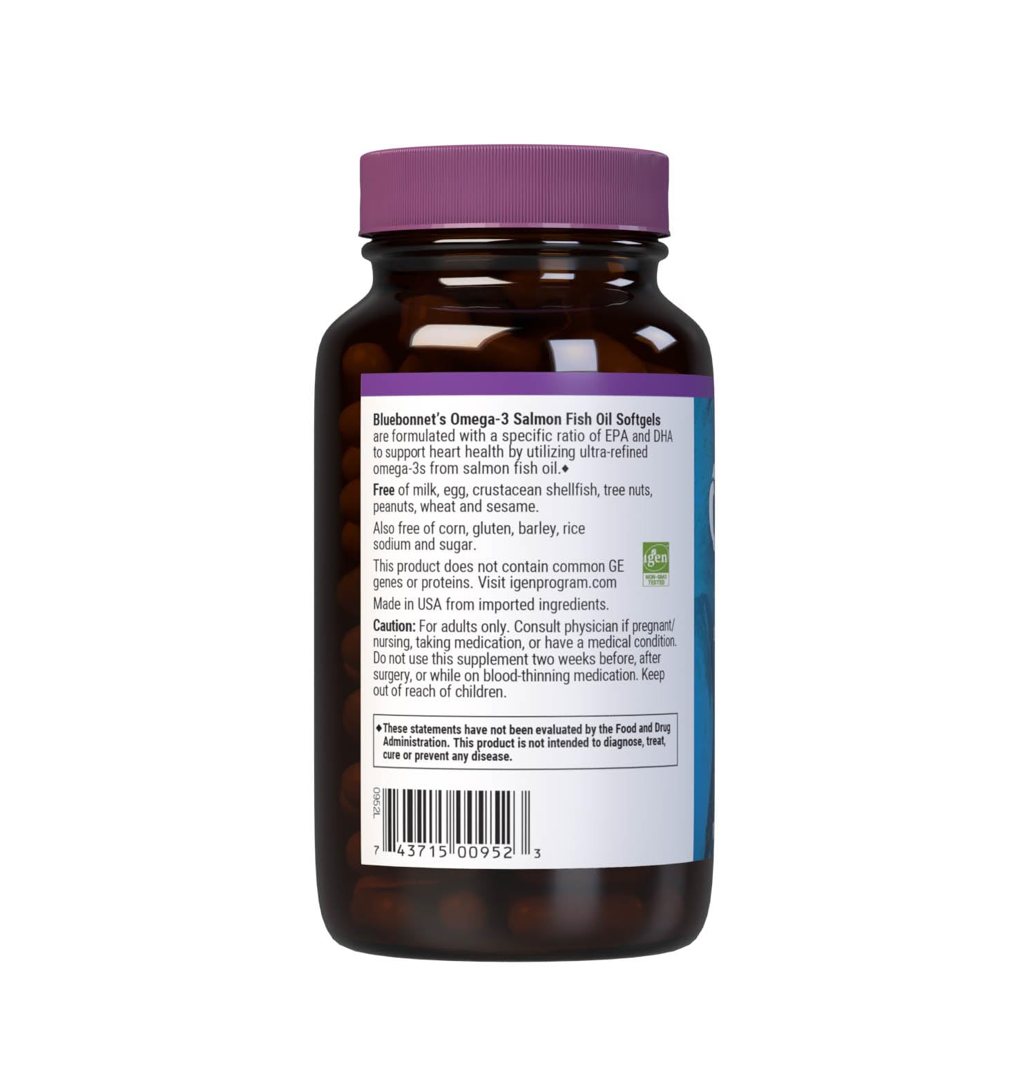 BlueBonnet Omega-3 Salmon Oil Softgels 1000mg softgel close-up