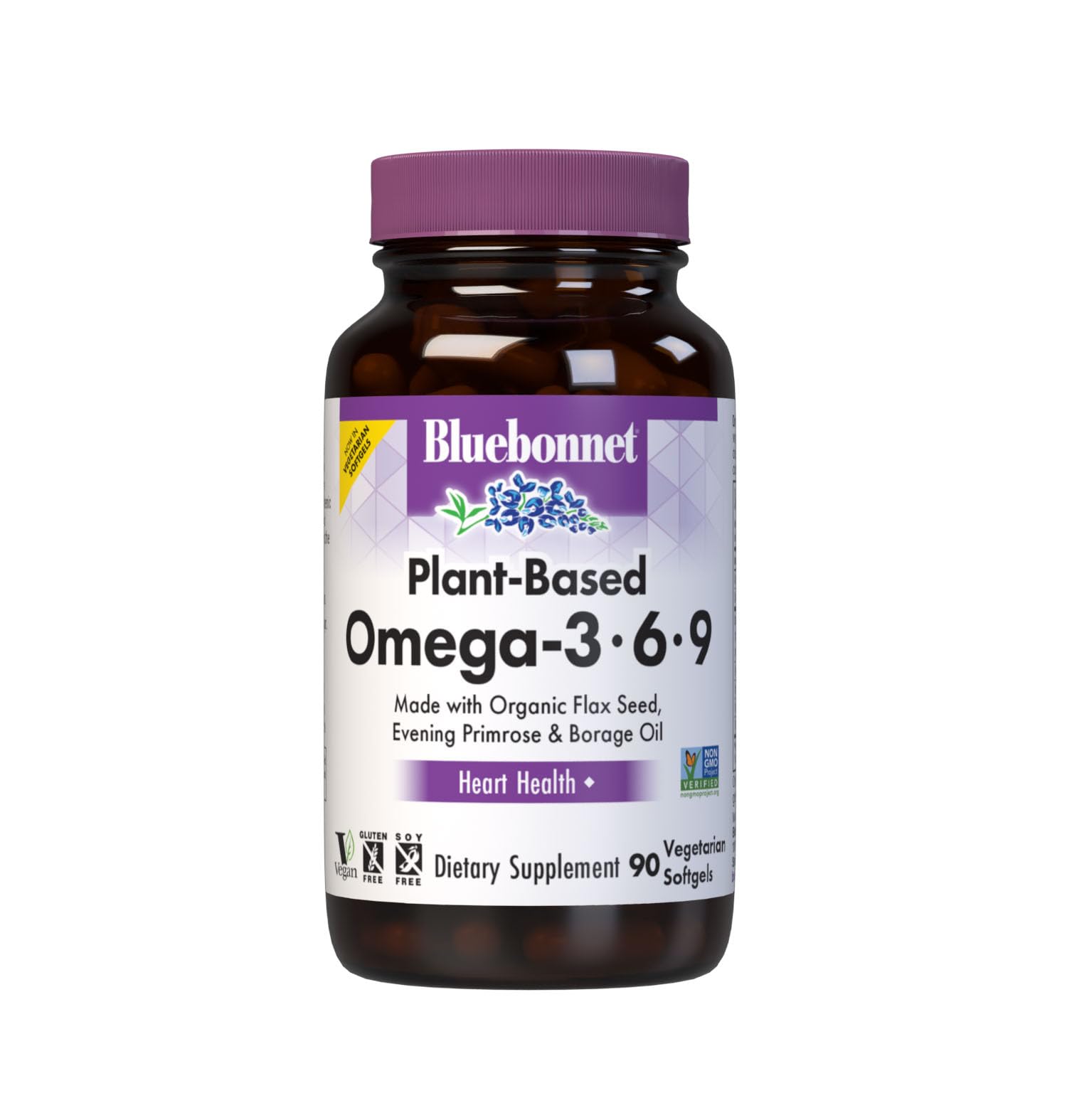 BlueBonnet Plant-Based Omega 3-6-9 Softgels bottle front view