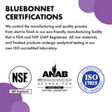 BlueBonnet Plant-Based Omega 3-6-9 Softgels with a measuring spoon