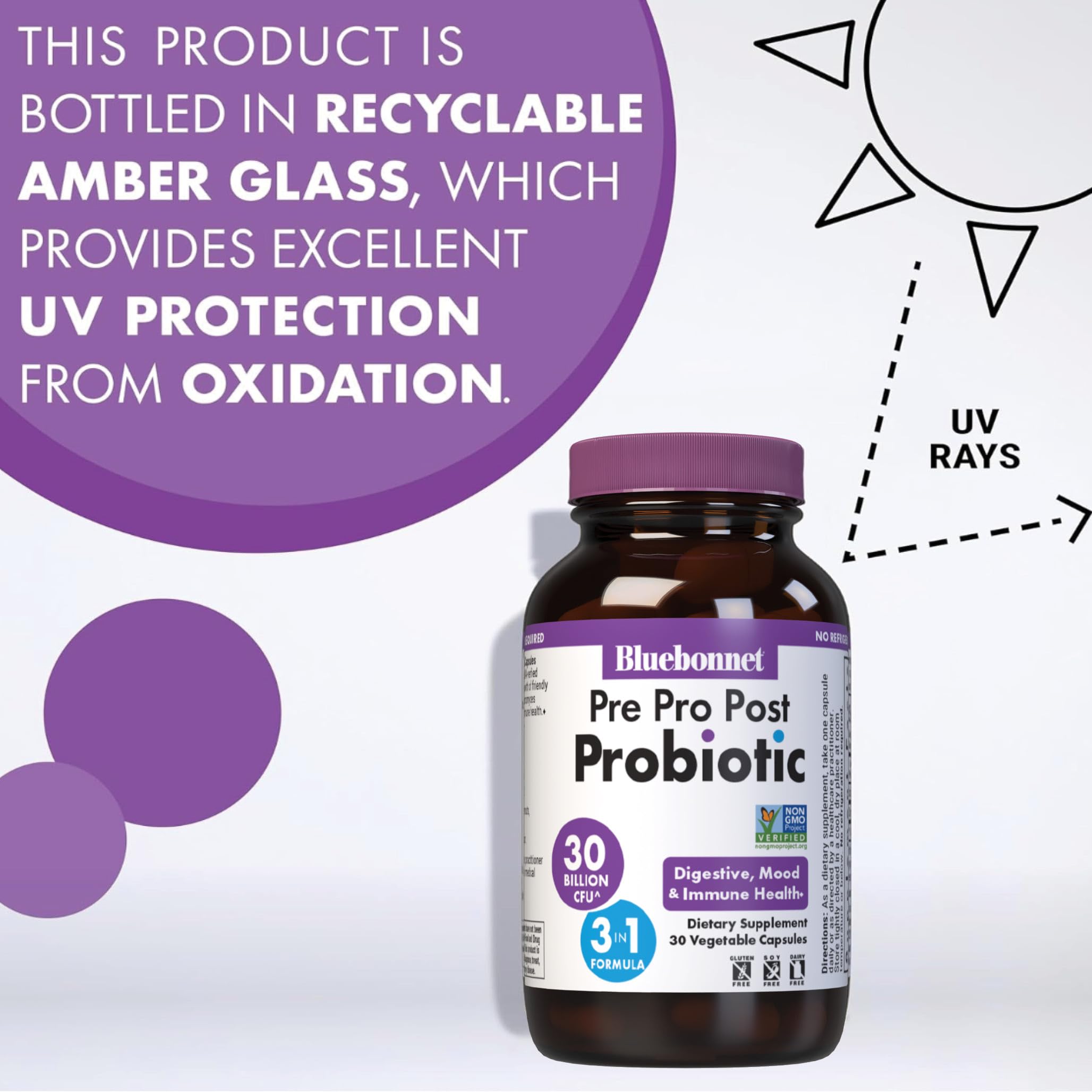 BlueBonnet Pre Pro Post Probiotic Capsules with measuring spoon