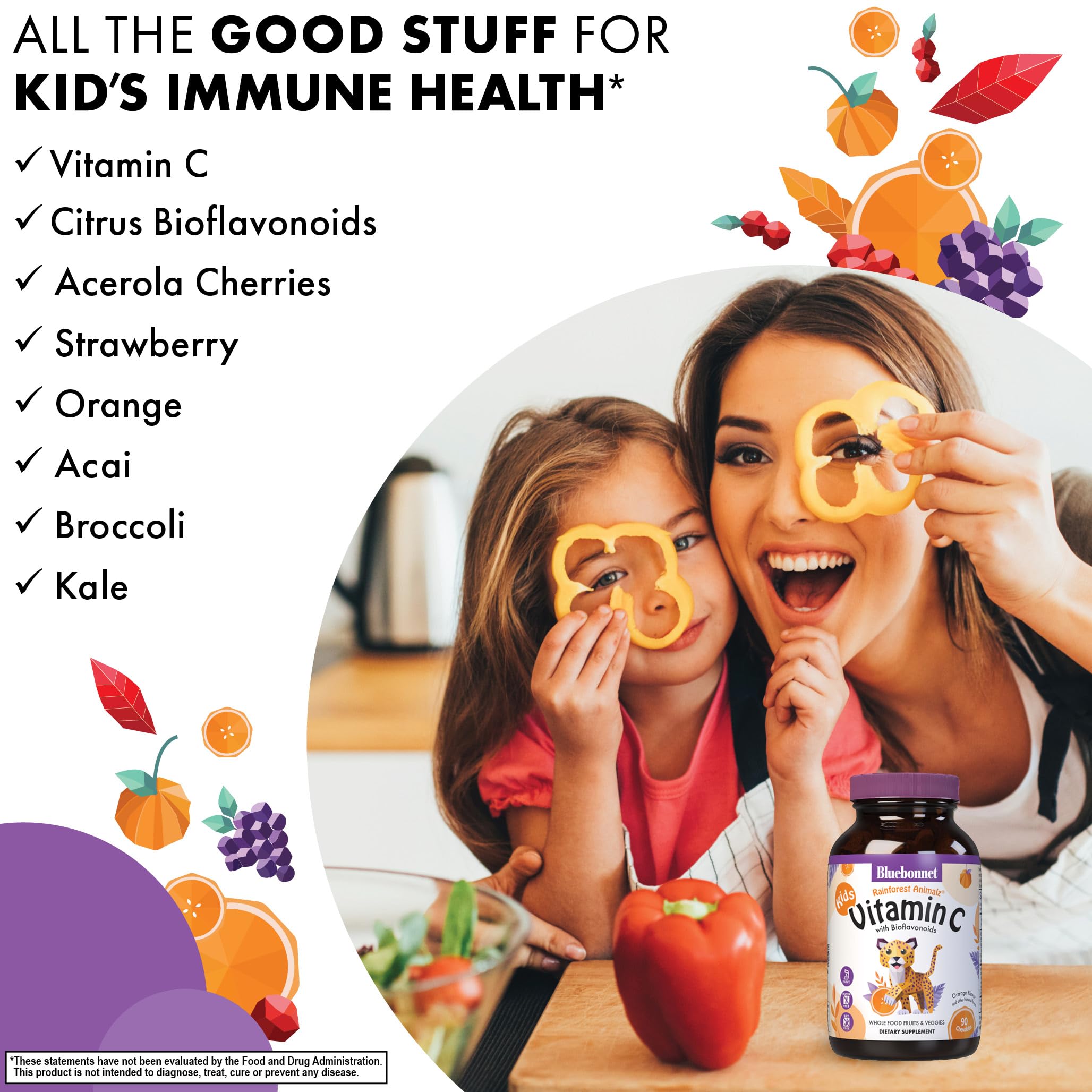 BlueBonnet Rainforest Animalz Vitamin C 250mg ingredients list