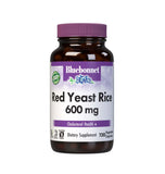BlueBonnet Red Yeast Rice 600 mg Vegetable Capsules bottle front view