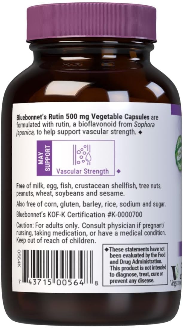 BlueBonnet Rutin 500mg Capsules in a hand