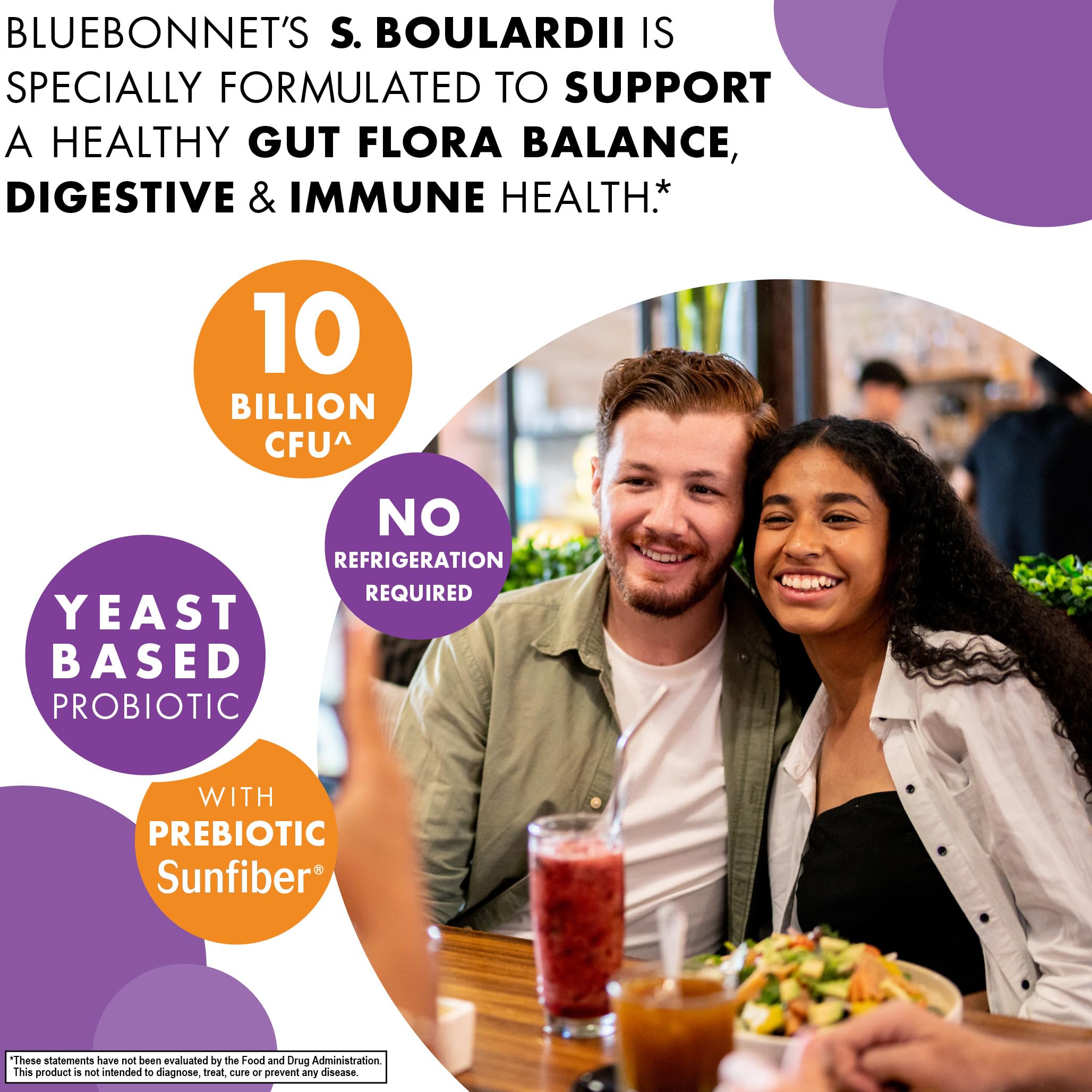 BlueBonnet S. Boulardii Probiotic Capsules amber glass bottle