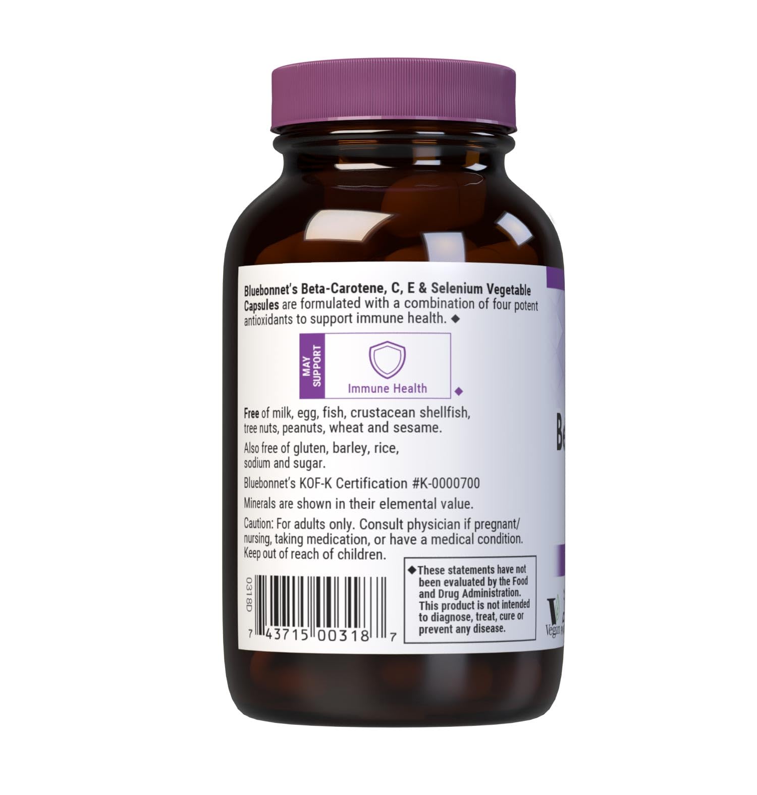 BlueBonnet Selenium 200 mcg 60 Vegetable Capsules packaging