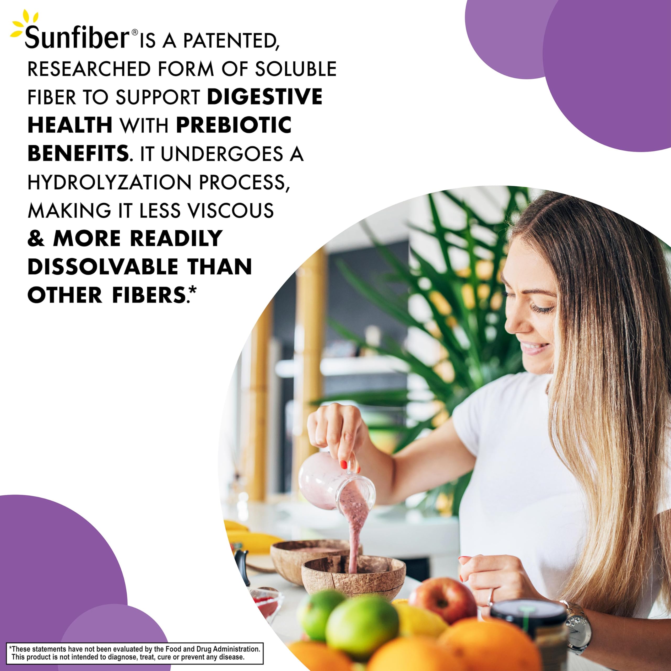 BlueBonnet Sunfiber Powder 299g in a glass of water