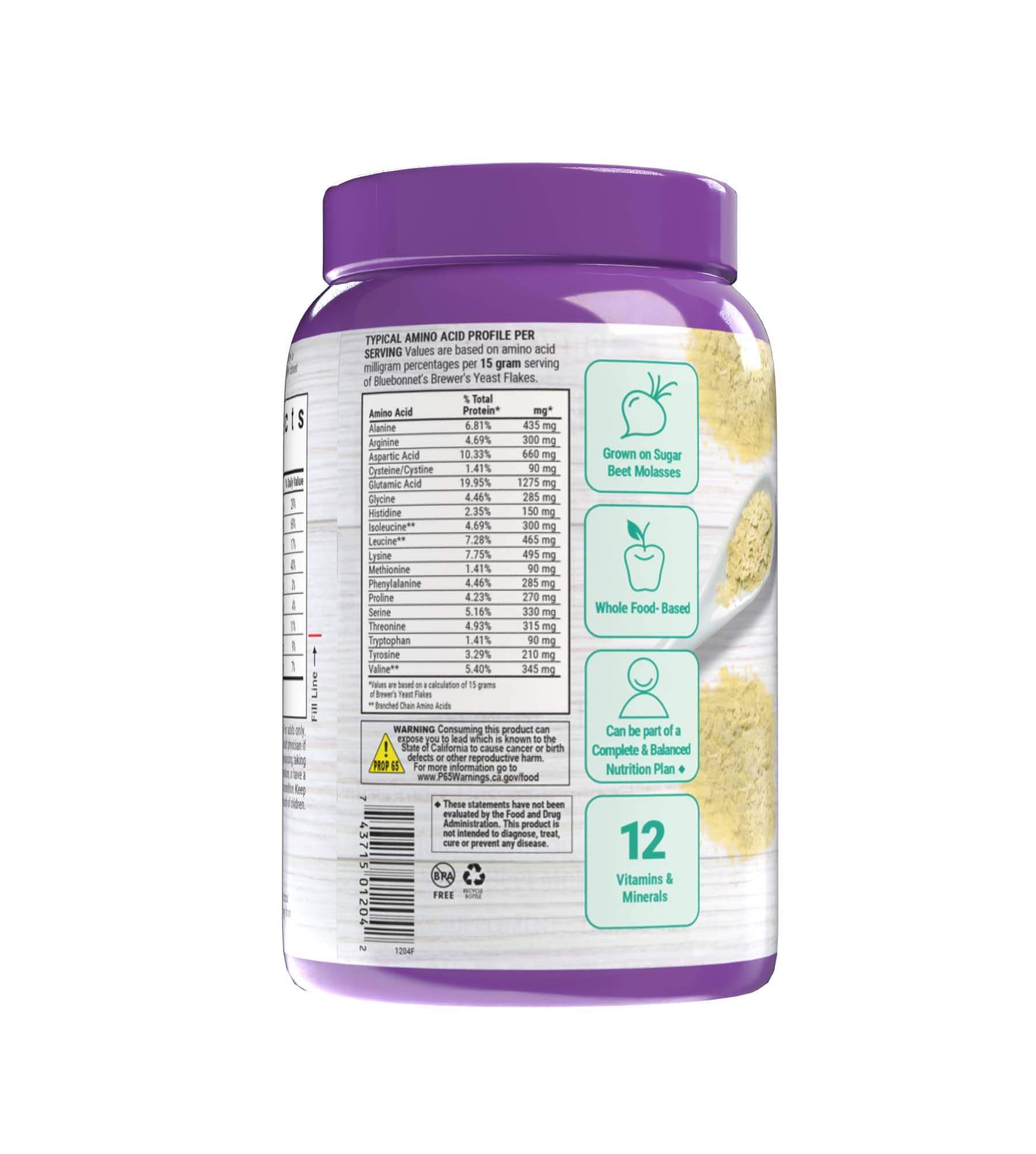 BlueBonnet Super Earth Brewer's Yeast Flakes 7.4 oz ingredients list