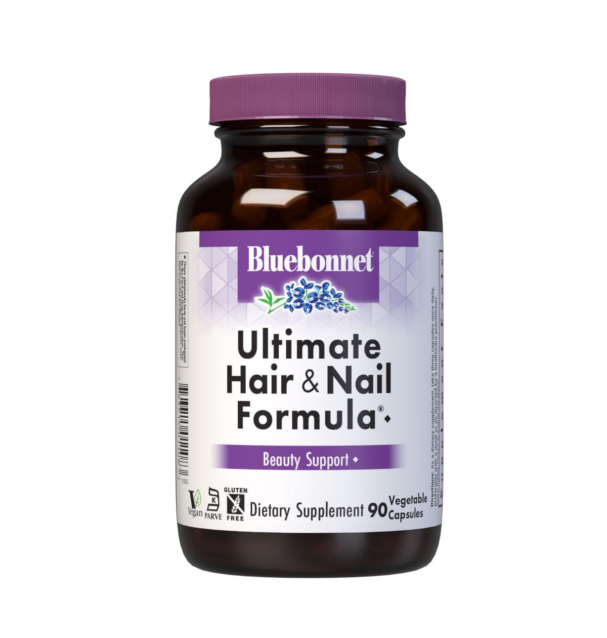 BlueBonnet Ultimate Hair & Nail Formula 90 Vegetable Capsules front view