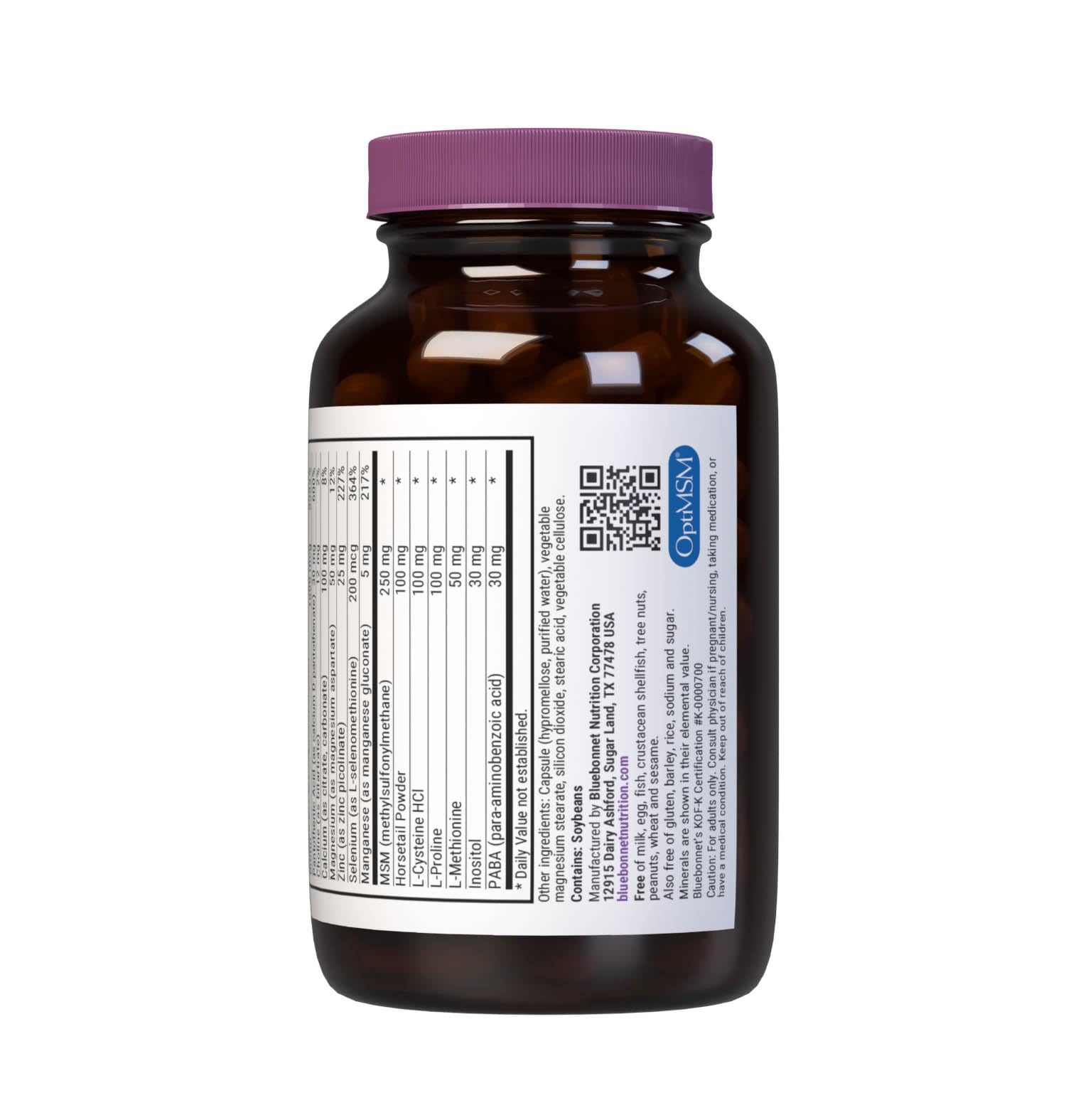 BlueBonnet Ultimate Hair & Nail Formula capsules on a wooden surface
