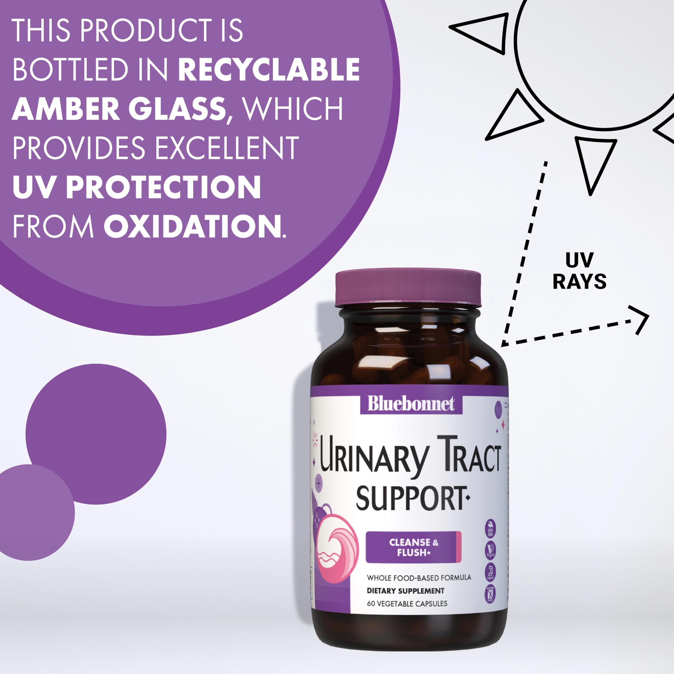 BlueBonnet Urinary Tract Support Capsules with ingredients laid out