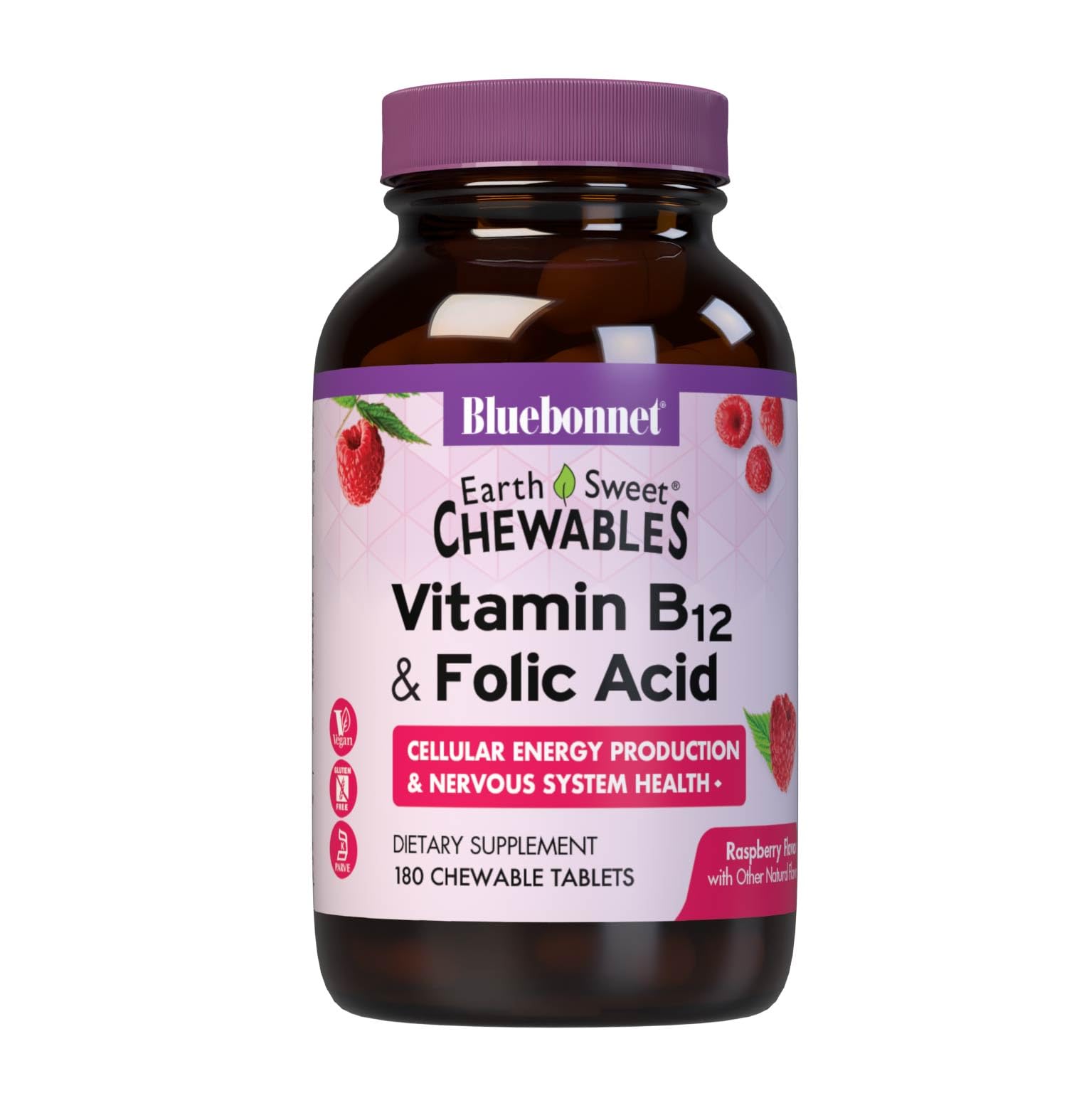 BlueBonnet Vitamin B12 & Folic Acid Chewables front view packaging