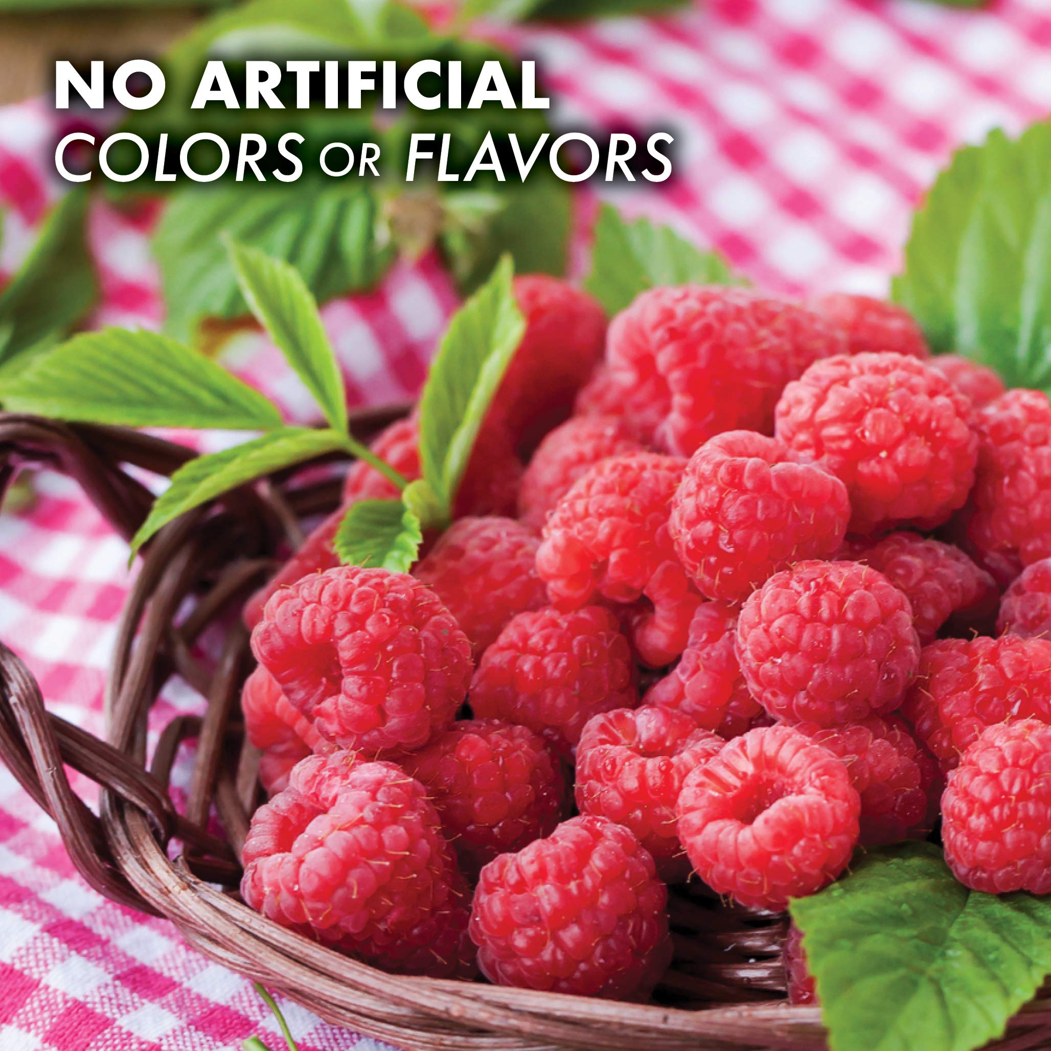 BlueBonnet Vitamin B12 Liquid Drops 5000 mcg with fresh raspberries