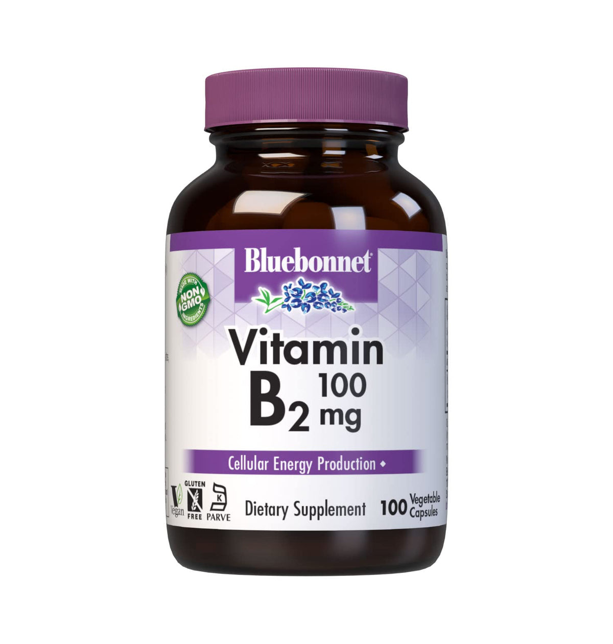 BlueBonnet Vitamin B2 100 mg Capsules front view