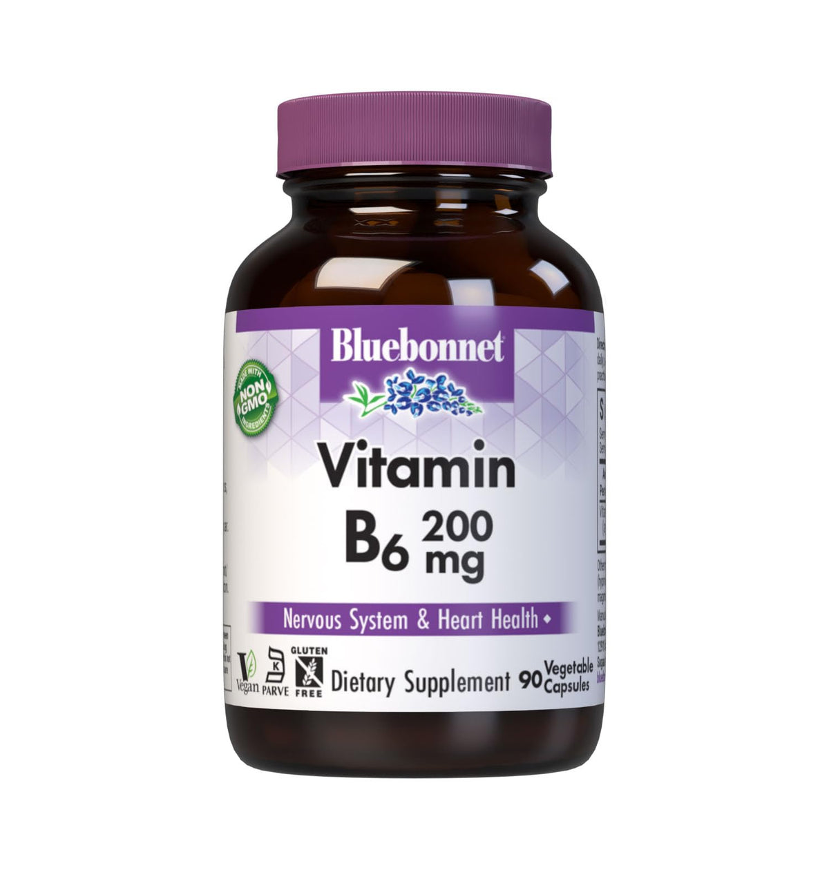 BlueBonnet Vitamin B6 200 mg Vegetable Capsules front view