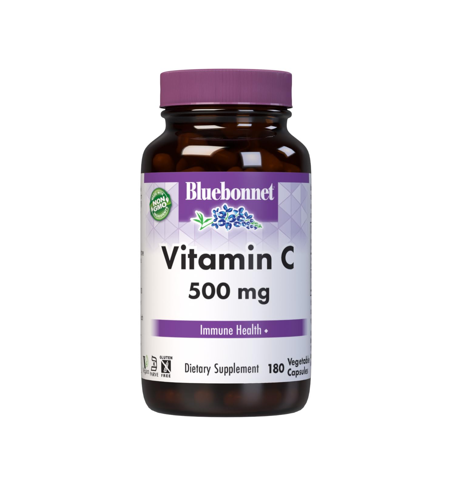BlueBonnet Vitamin C 500 mg vegetable capsules front view