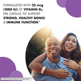 BlueBonnet Vitamin D3 1000 IU Vegetable Capsules side view