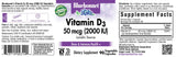 BlueBonnet Vitamin D3 2000 IU Vegetable Capsules bottle side view