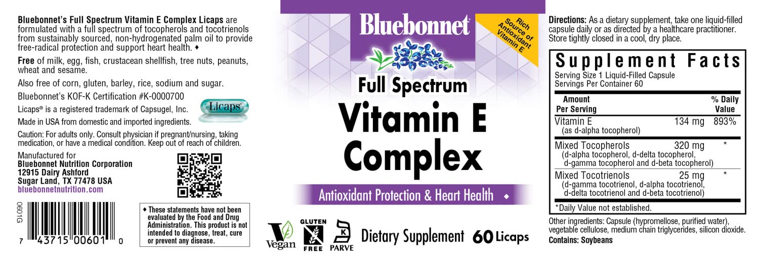 BlueBonnet Vitamin E Complex packaging side view