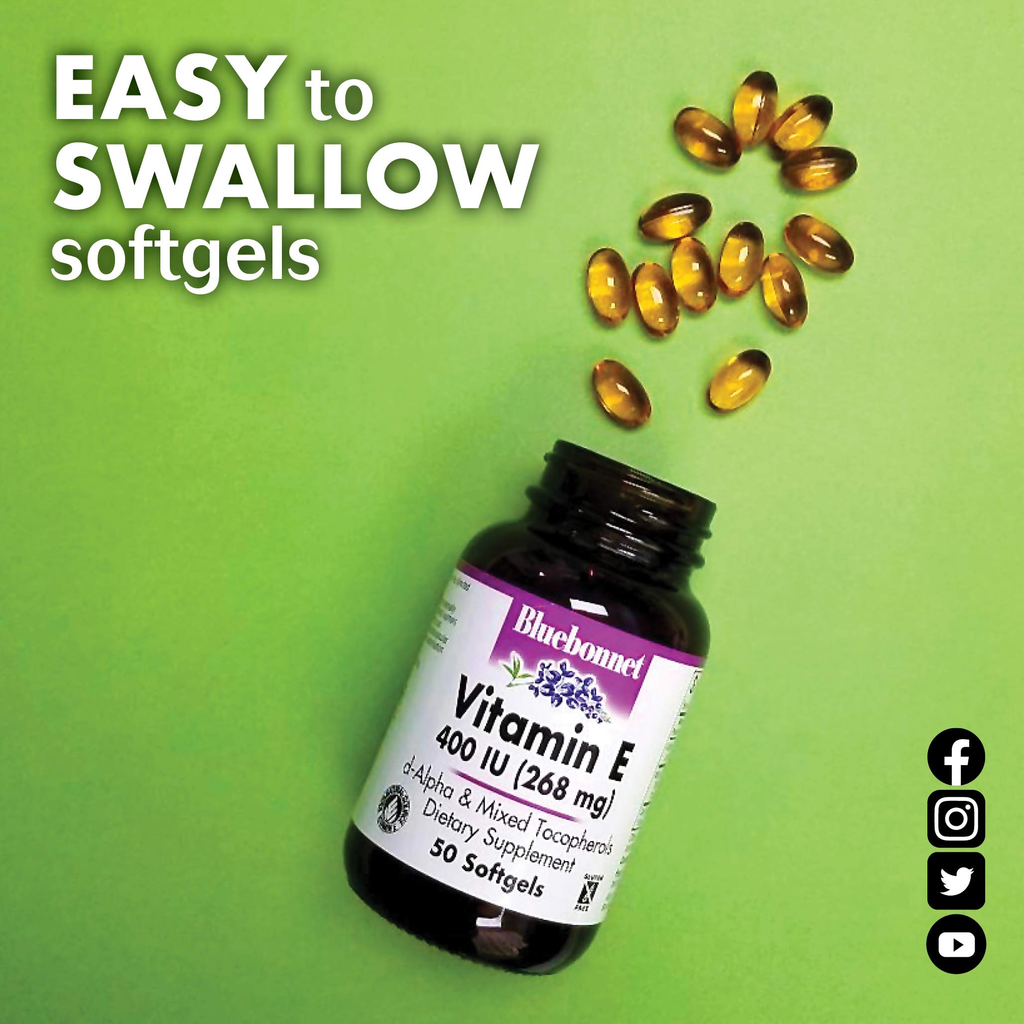 BlueBonnet Vitamin E Softgels 400 IU packaging and label