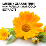 BlueBonnet Zeaxanthin & Lutein softgels on a wooden table