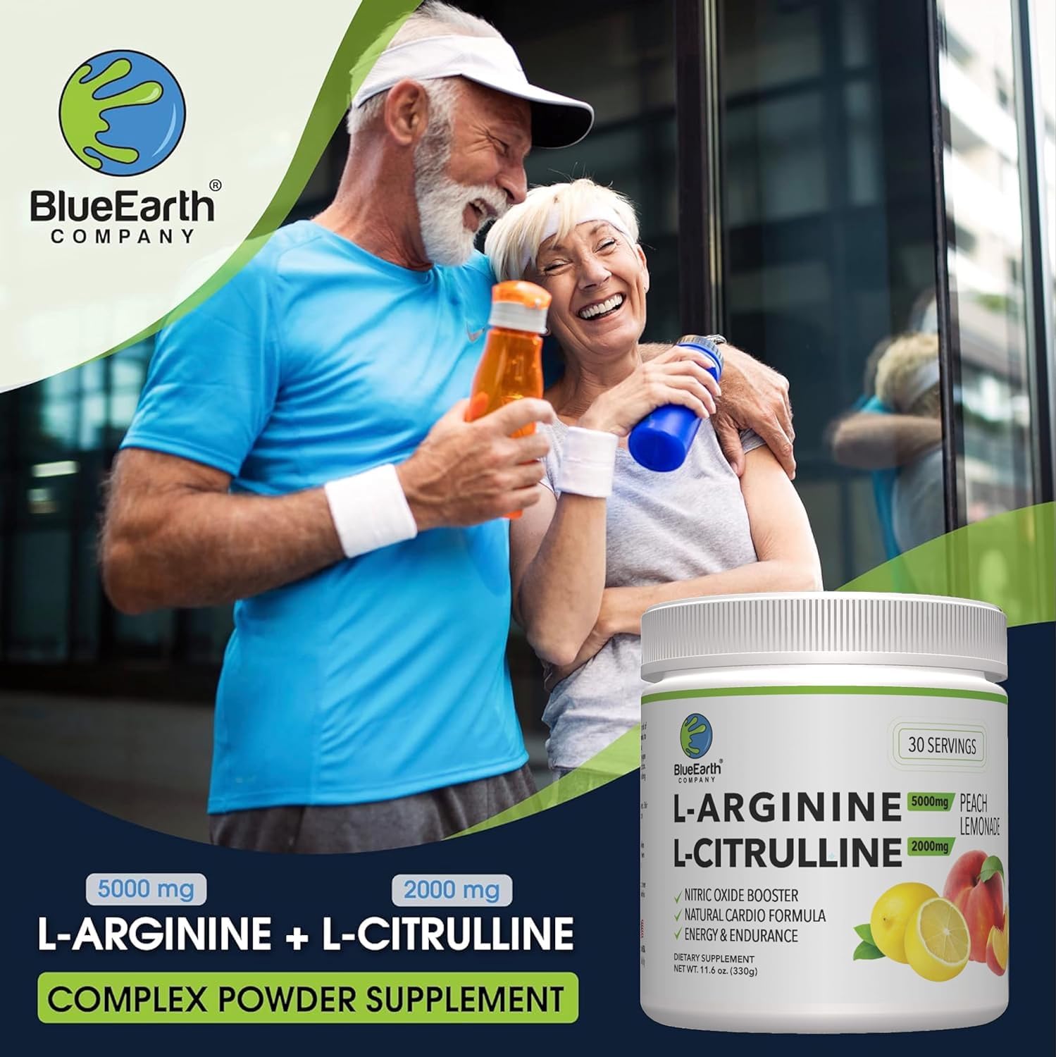 BlueEarth Company L-Arginine Drink Mix 5000mg packaging side view