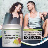BlueEarth Company L-Arginine Drink Mix 5000mg powder in a glass of water