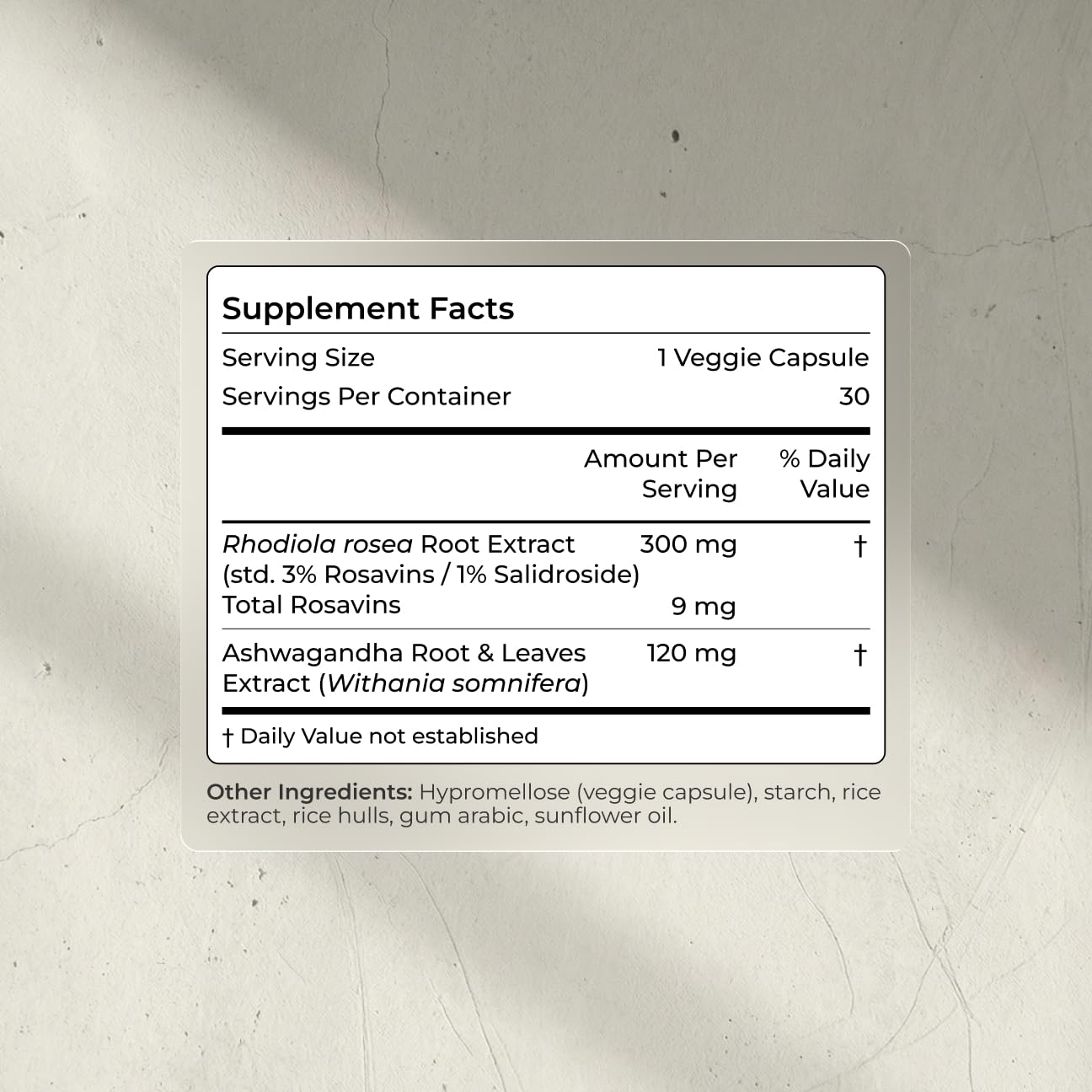 Blueprint Bryan Johnson Ashwagandha & Rhodiola Root Capsules side view