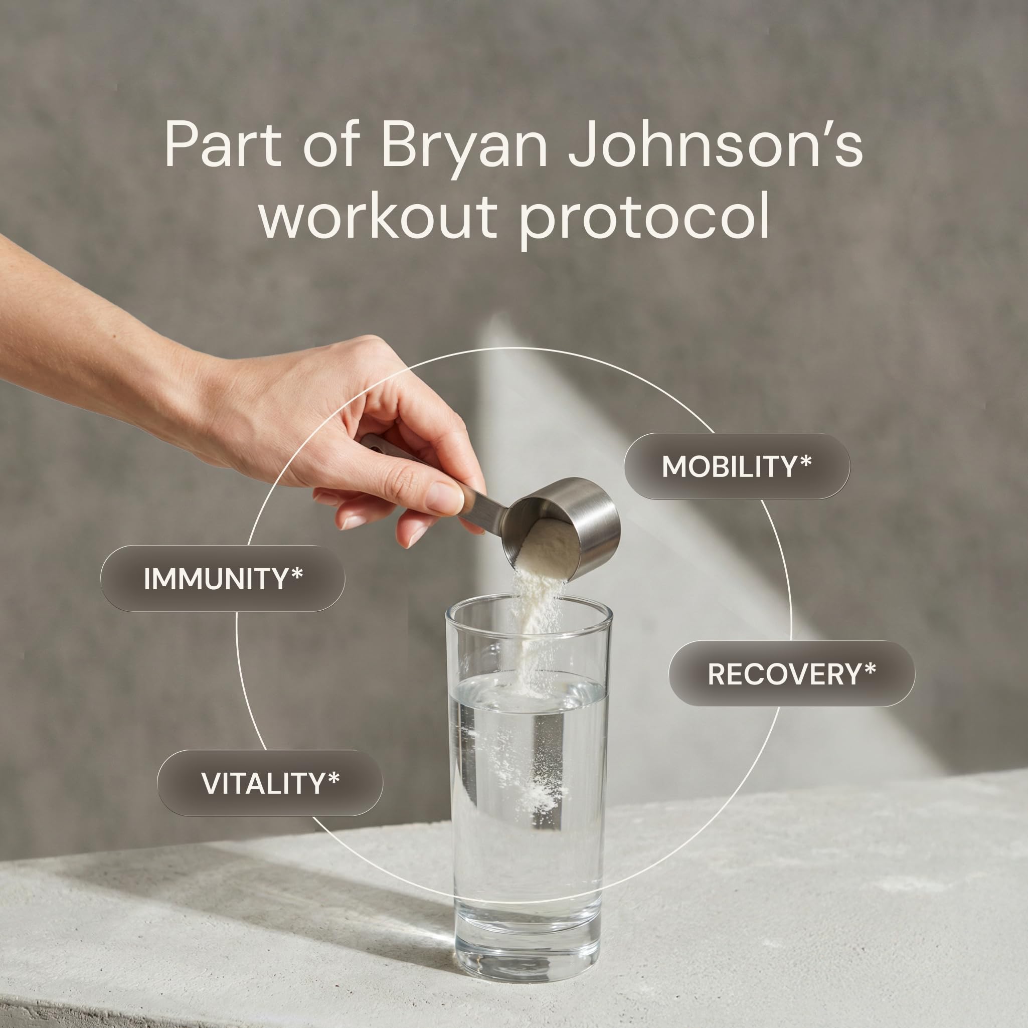 Blueprint Bryan Johnson Collagen Powder 700g mixed in a smoothie
