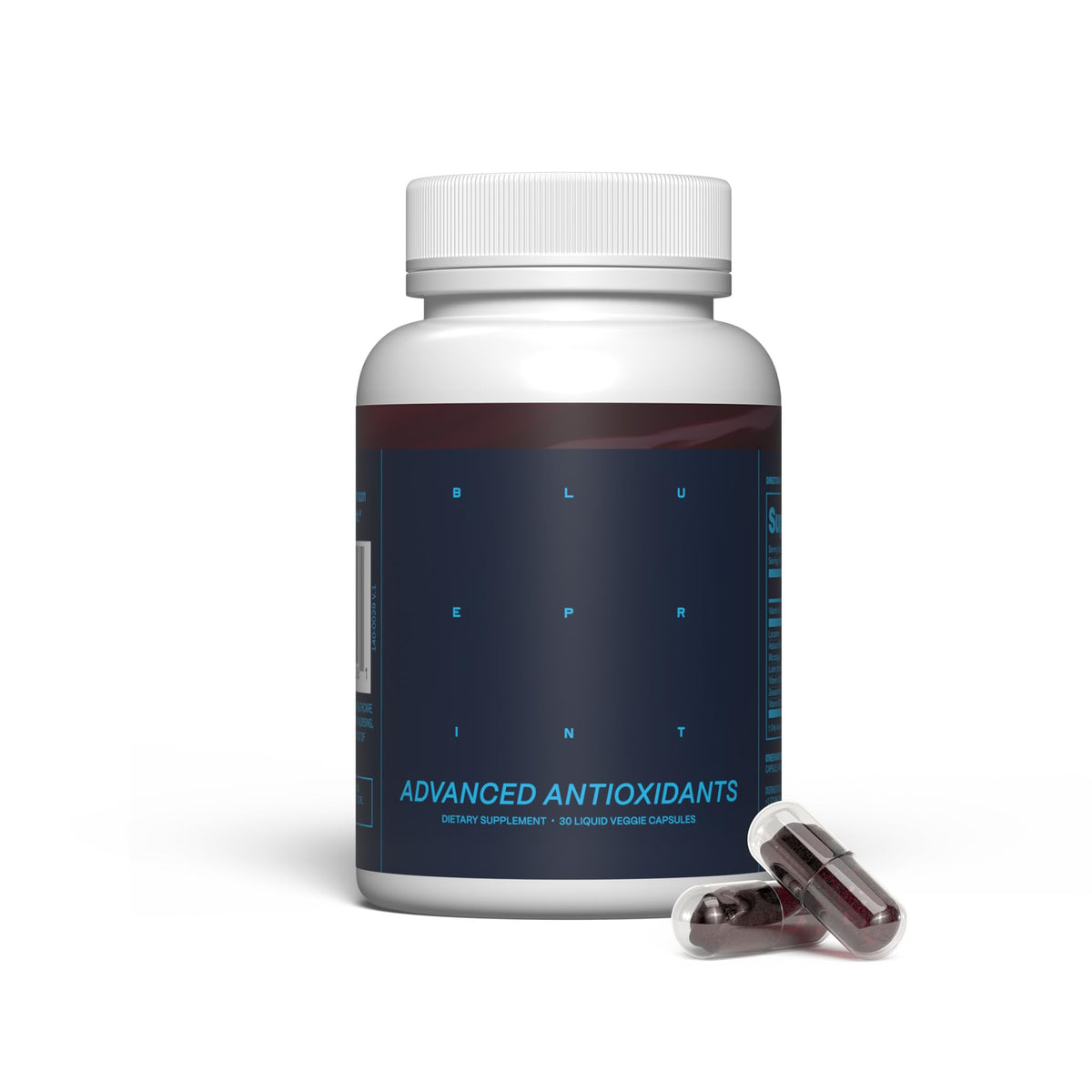 Blueprint Bryan Johnson Essential Softgels vegan capsules front view