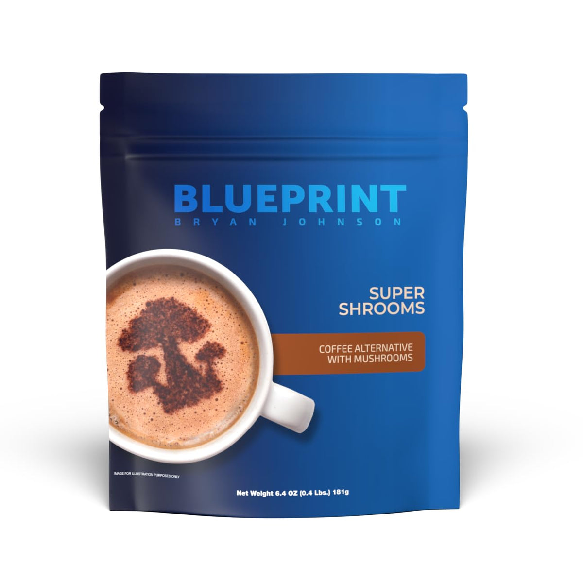 Blueprint Bryan Johnson Super Shroom Coffee front view packaging