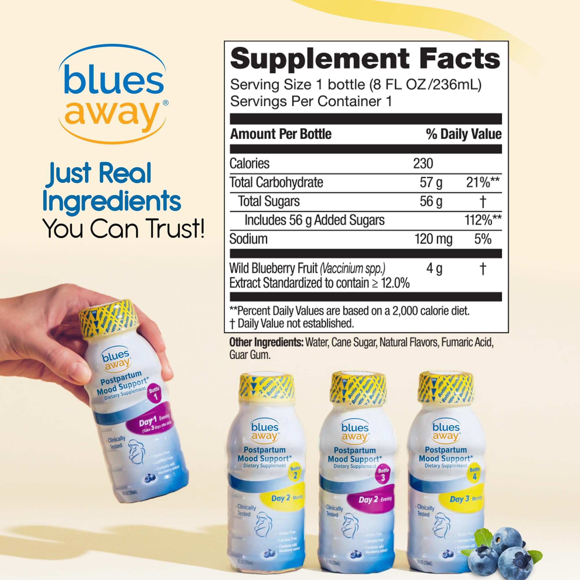 Blues Away Postpartum Shakes lifestyle scene with new mother